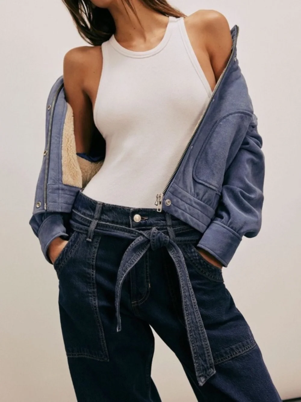 Free People We The Free Blue Jay Belted Boyfriend Jeans 25